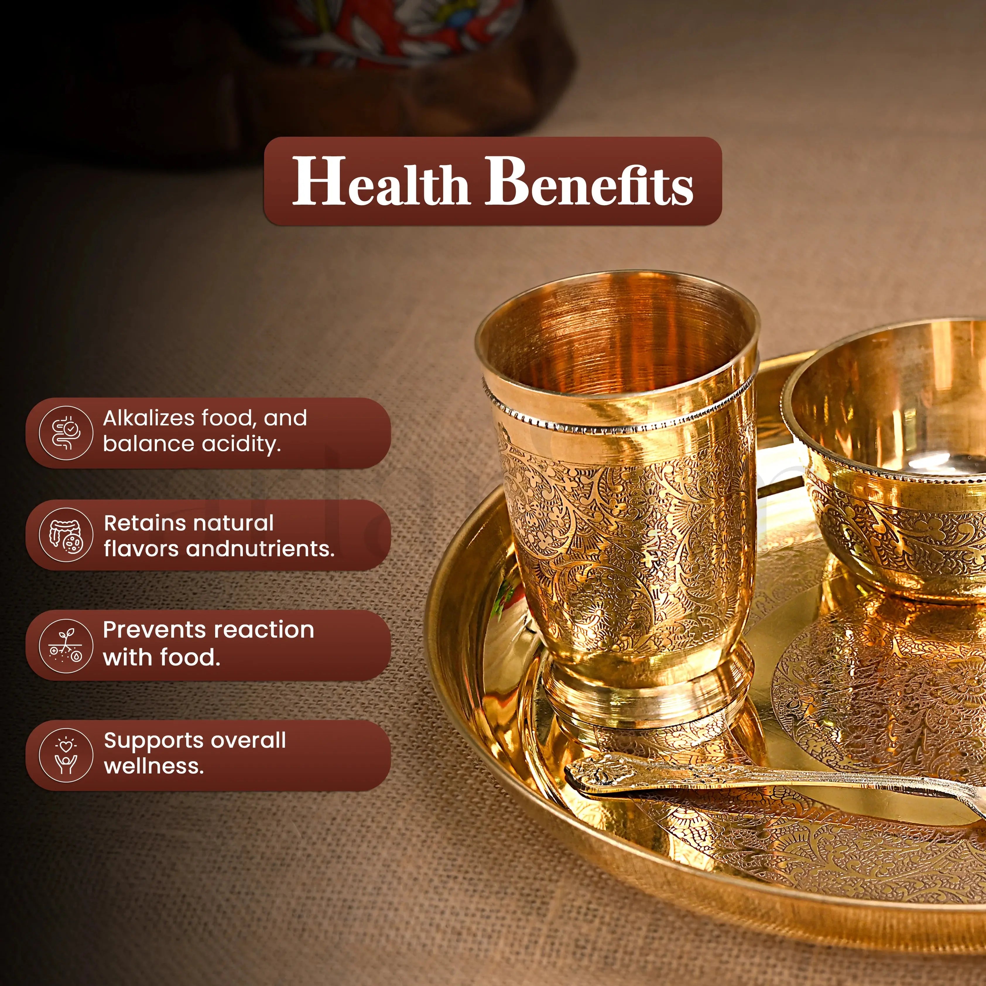 Brass Thali- Set of 5 theartarium