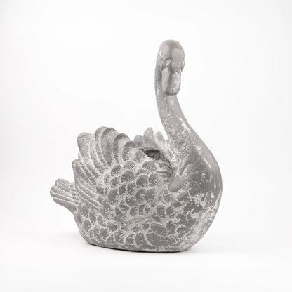 Enchanting Grace - Cement Swan Planter