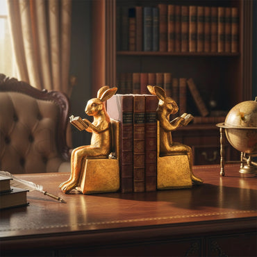 Twin Scholars Antique Bunny Bookends