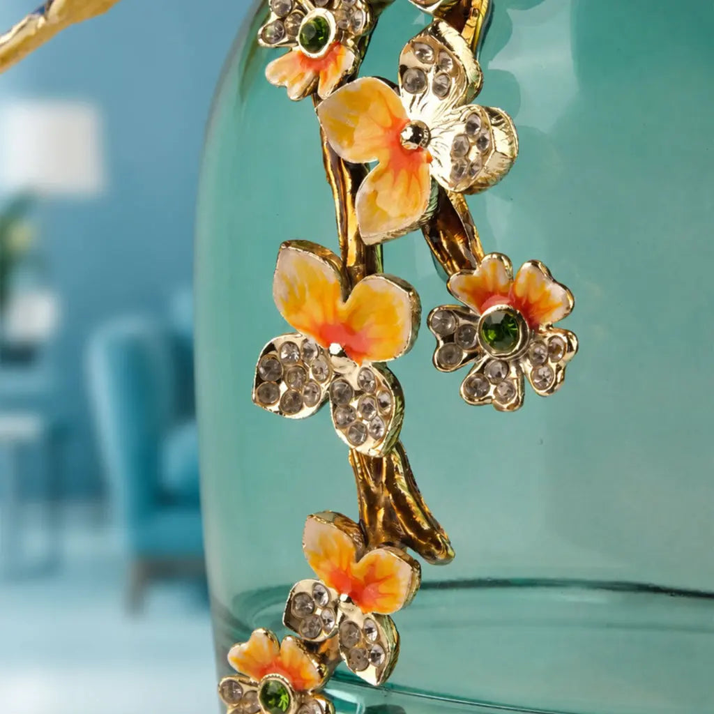 Aviary Glass Vase with Bird Accent 