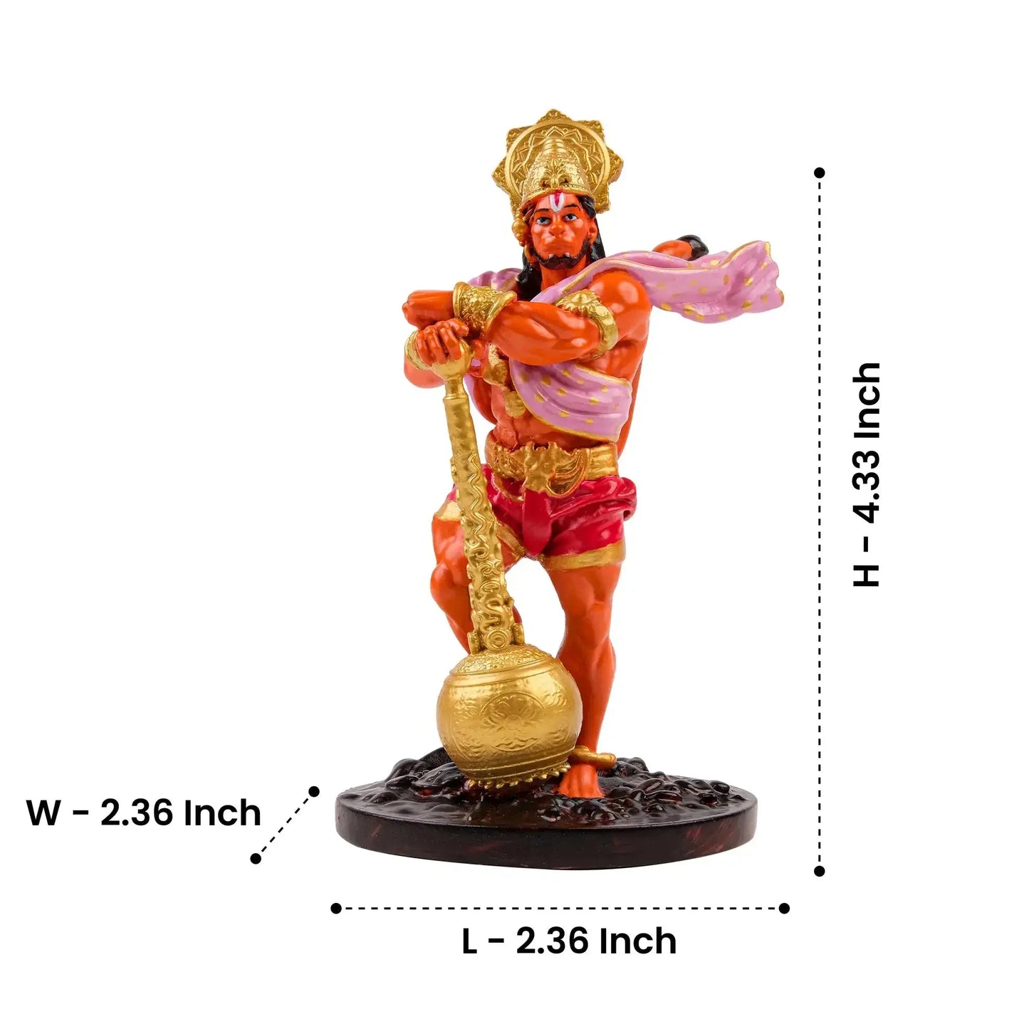 Bahubali Hanuman Idol for Car Dashboard theartarium