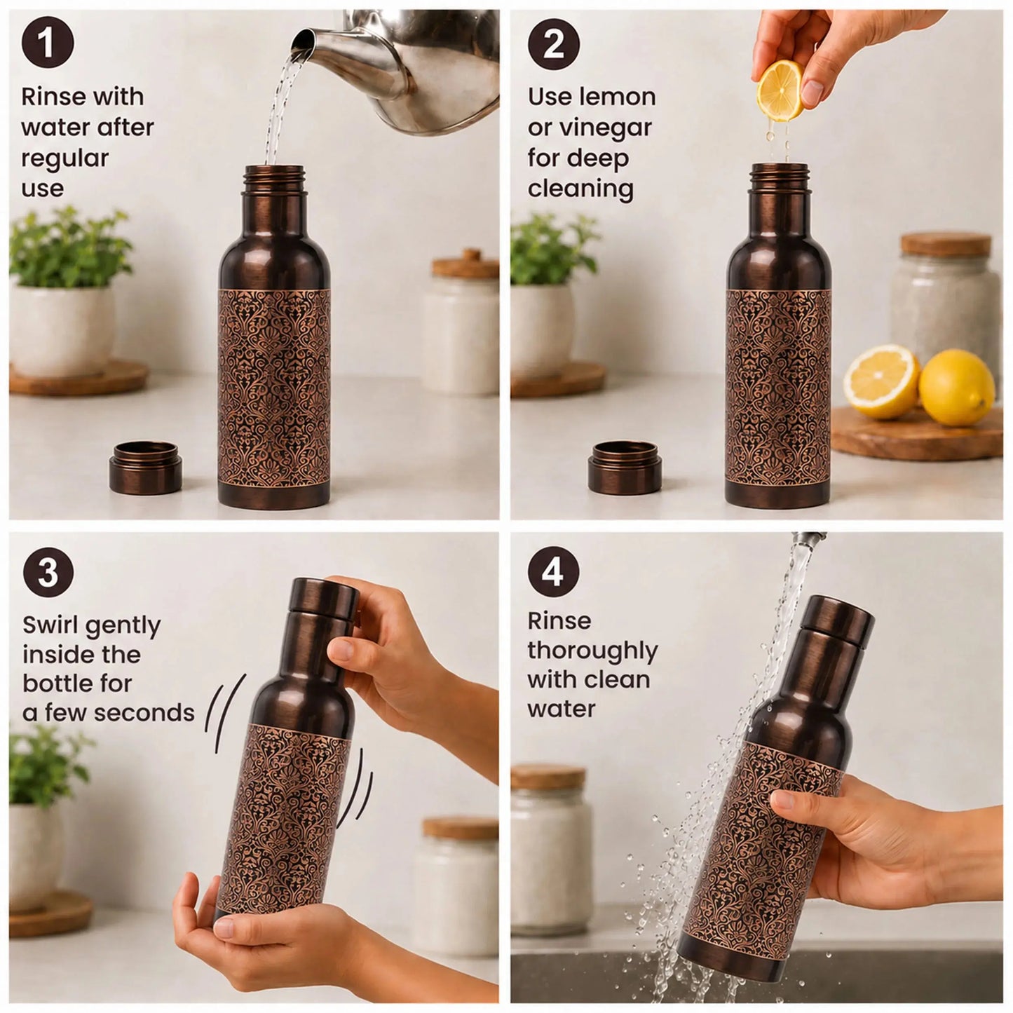 Classic Etch Copper Bottle
