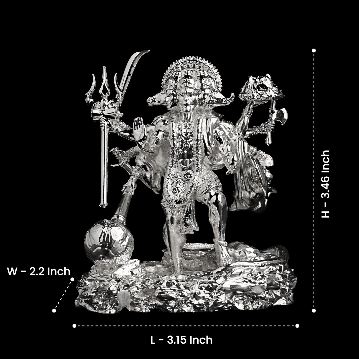 Standing Panchmukhi Hanuman Silver Plated