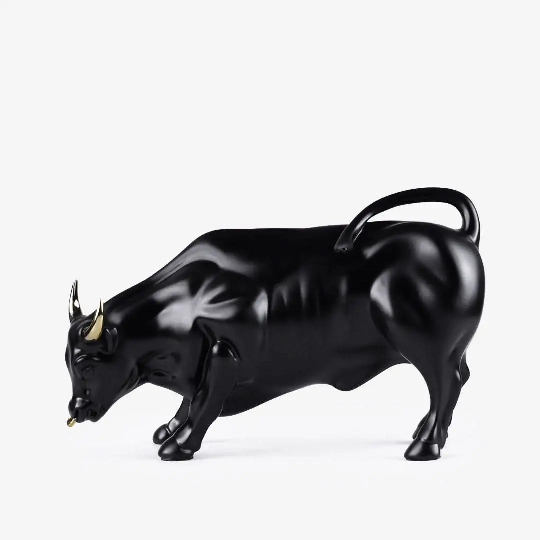 Abstract Art Charging Bull Figurine Big theartarium