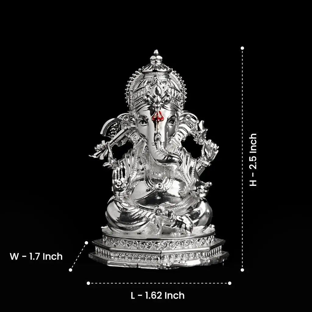 Divine Ganesha Silver Plated Idol
