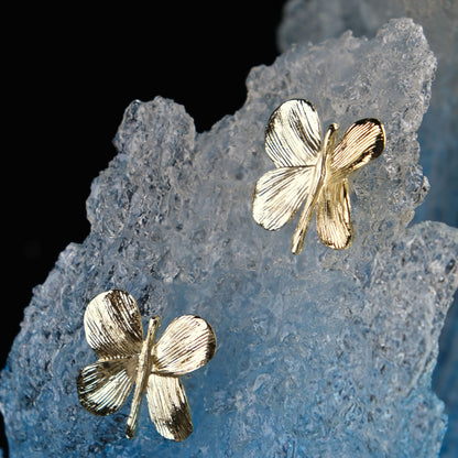 Blue Sea Wave with Golden Butterflies Sculpture 