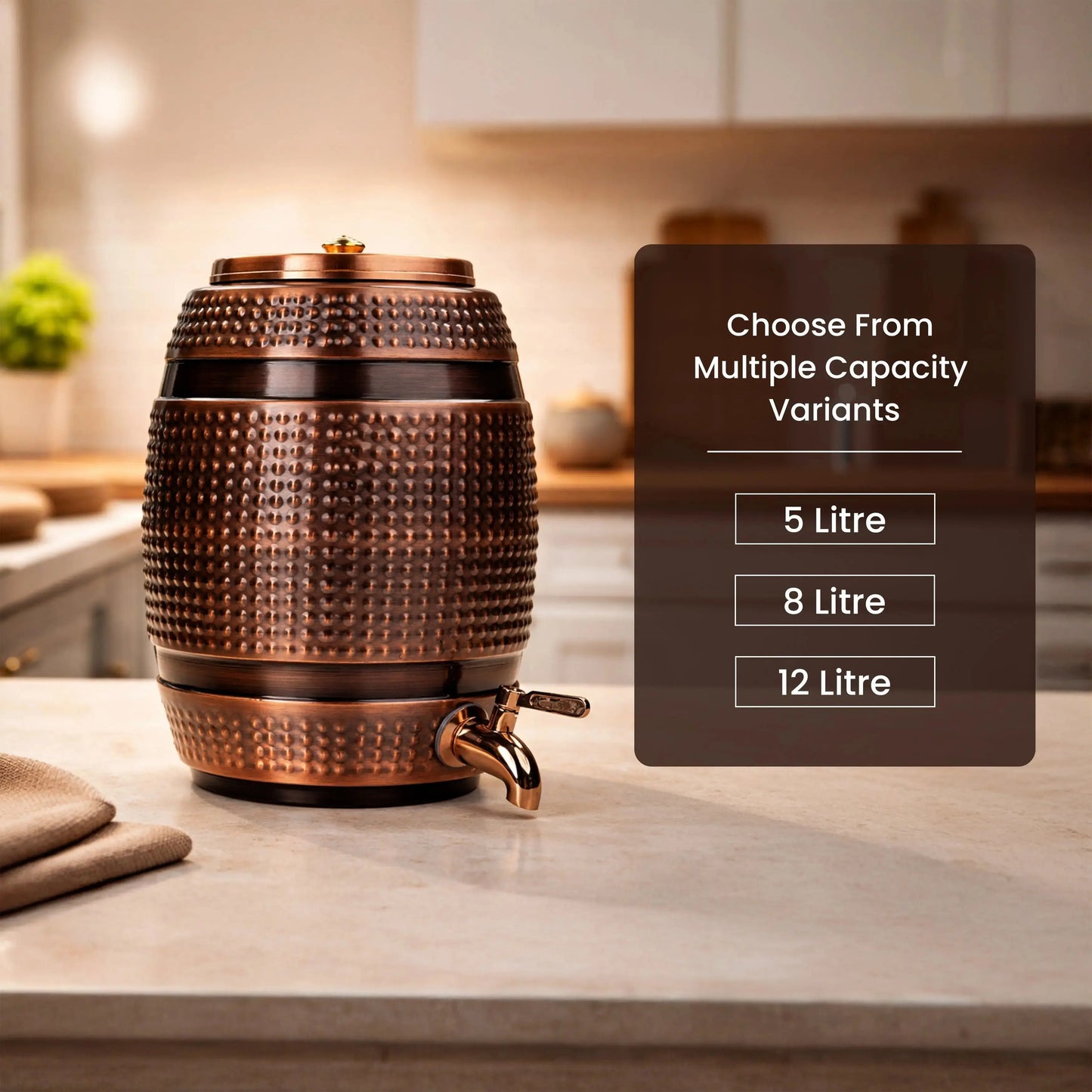 Barrel-Shaped Pure Copper Water Dispenser Artarium