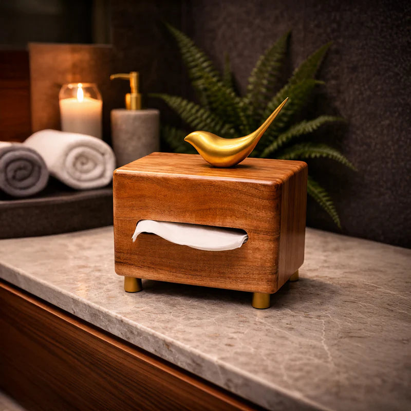 Wooden Wing Tissue Box