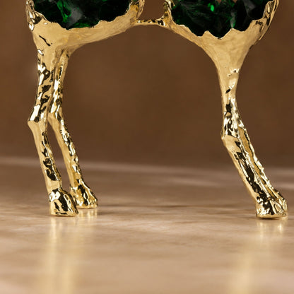 Luxury Gold Antelope with Green Fluorite 