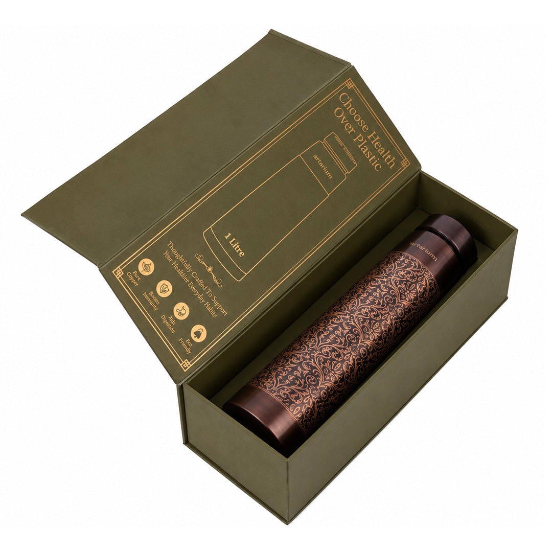 Antique Etching Copper Bottle with premium packaging 
