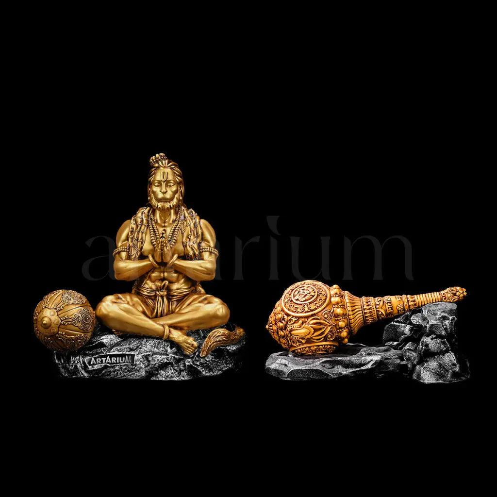 Mahabali Lord Hanuman Statue & Gada Idol Set