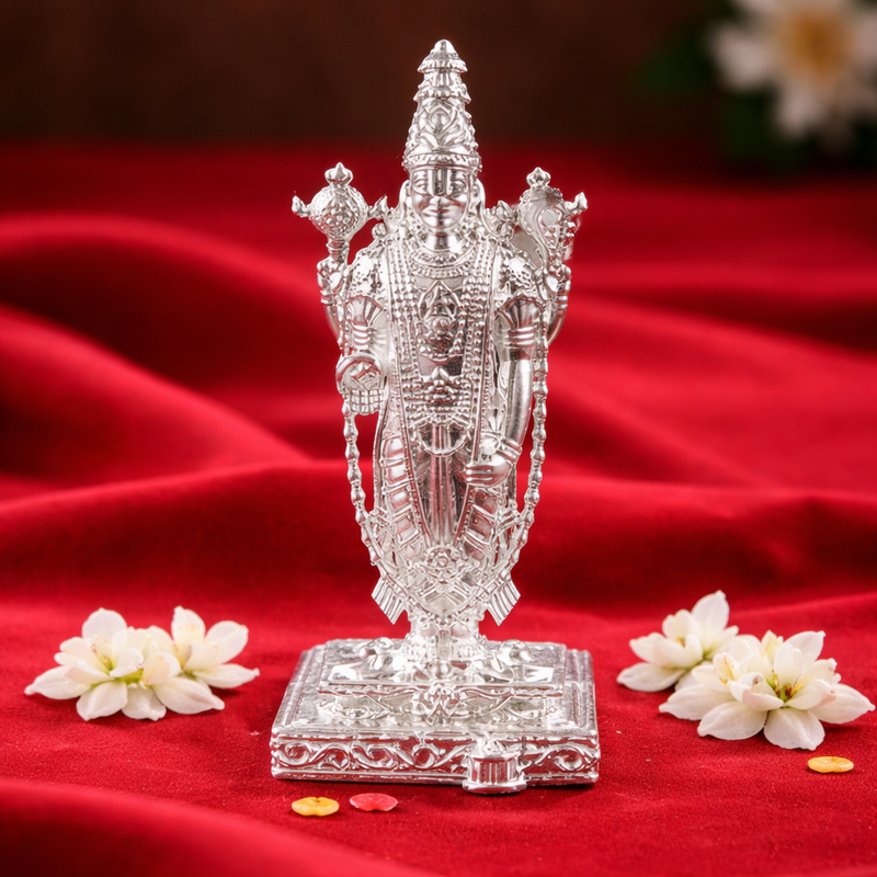 Venkateshwar Balaji Silver Plated Idol