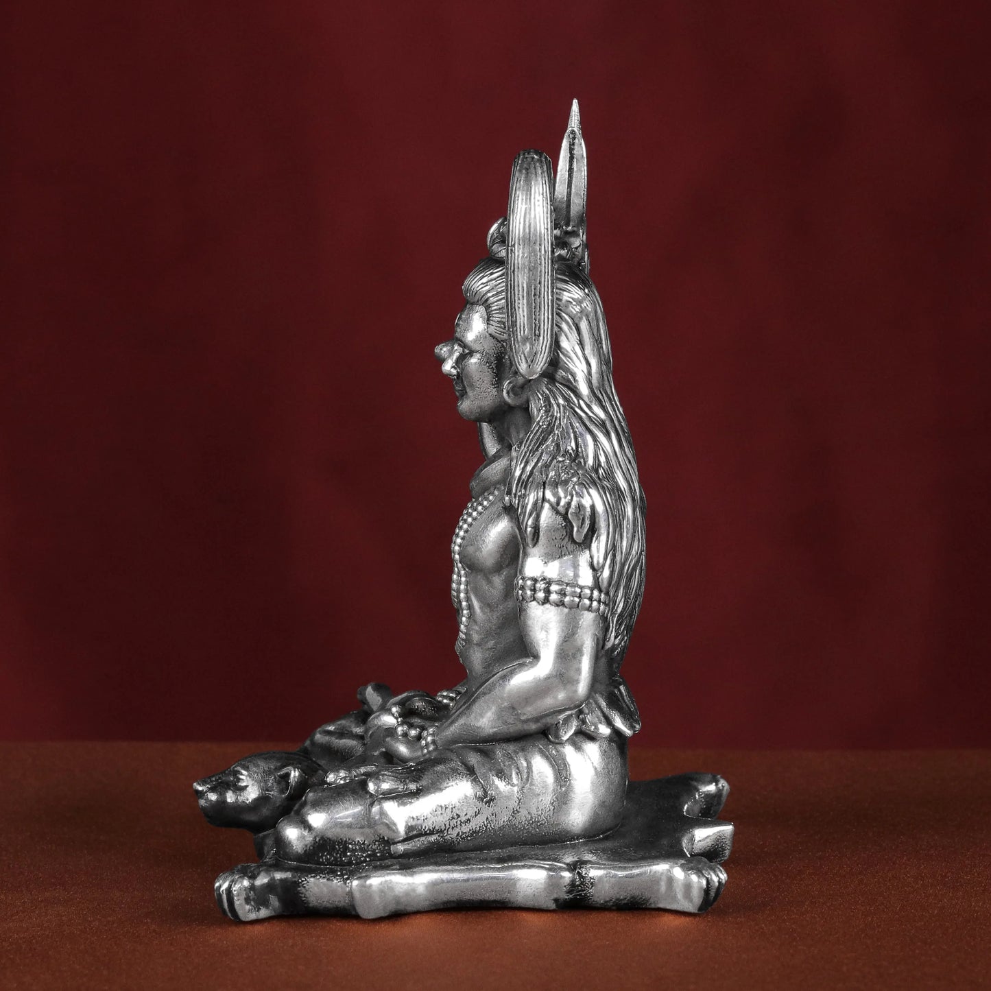 Meditating Lord Shiva 40 - 45 Gm Pure Silver theartarium