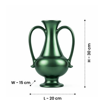 A Gleam in Green - Ceramic Amphora Vase