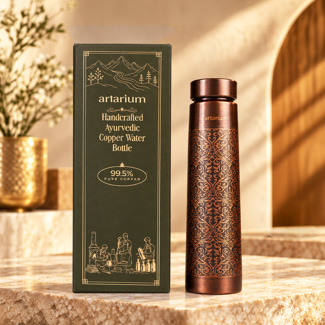 Antique Etching Copper Bottle with premium packaging 