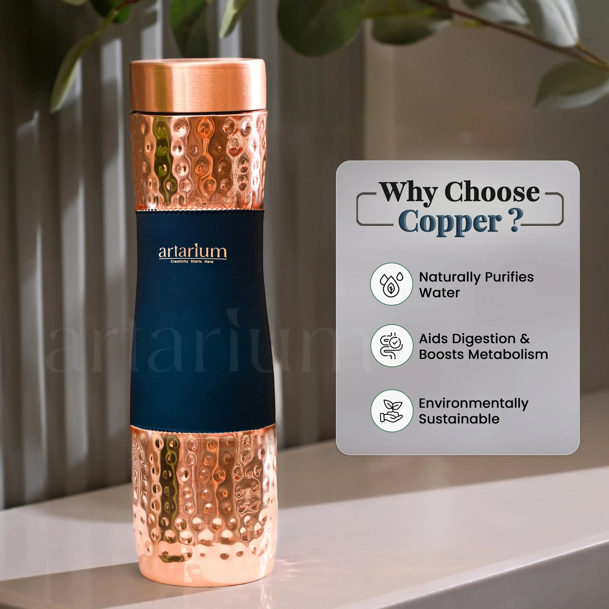 Hammered Copper Bottle theartarium