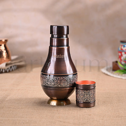 Antique Etching Pear Copper Jar with Gift Box theartarium