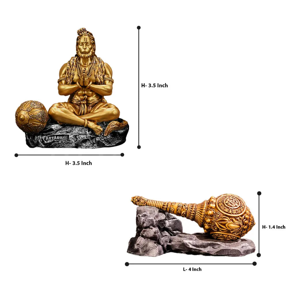 Mahabali Lord Hanuman Statue & Gada Idol Set