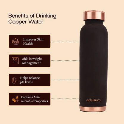 Eco-Friendly Copper Bottle with Straw & Cleaning Brush