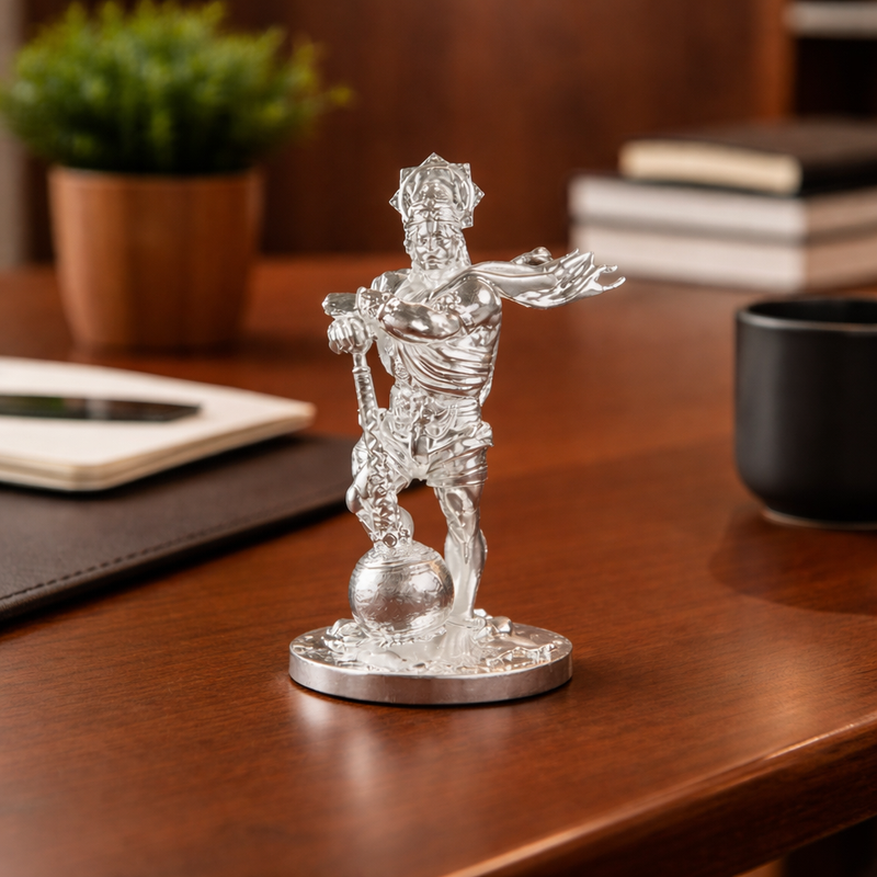Bahubali Hanuman Silver Plated Idol