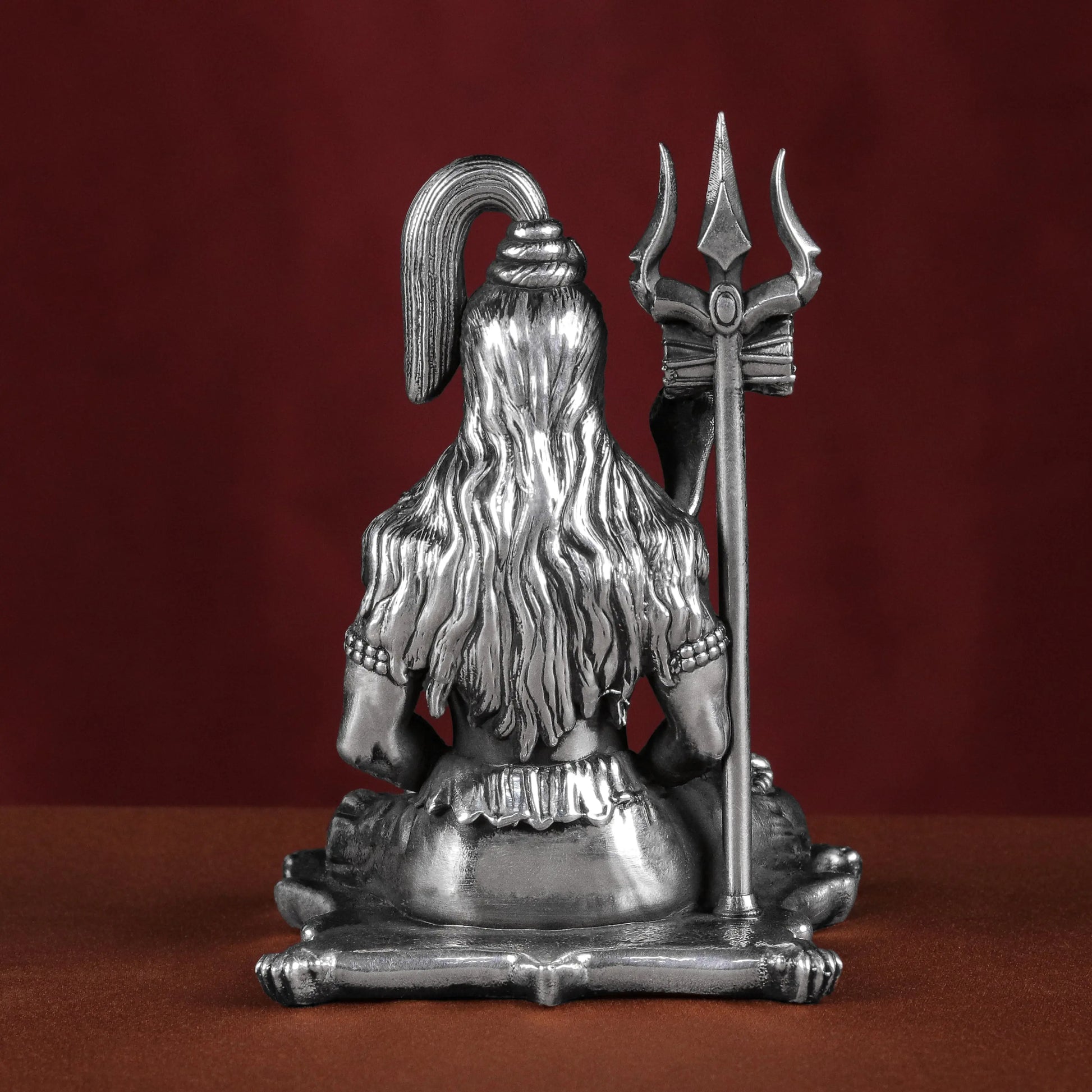Meditating Lord Shiva 40 - 45 Gm Pure Silver theartarium