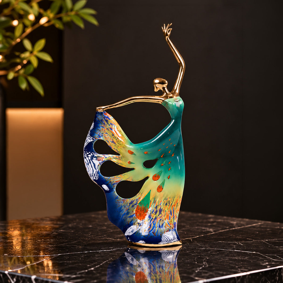Handcrafted Brass Dancing Girl Sculpture 