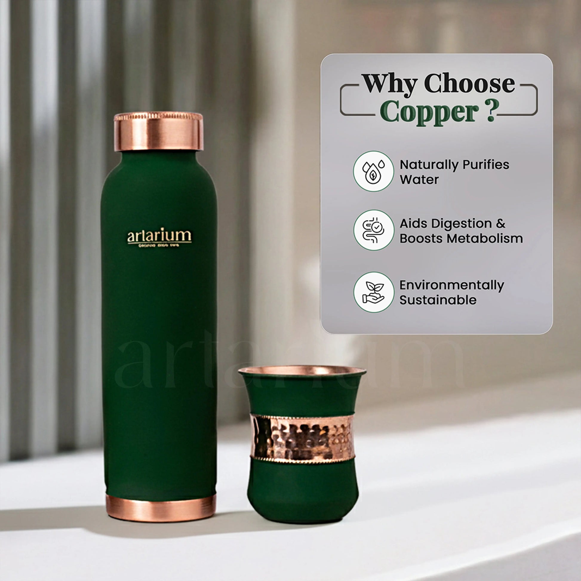 Copper Bottle with Cups Artarium