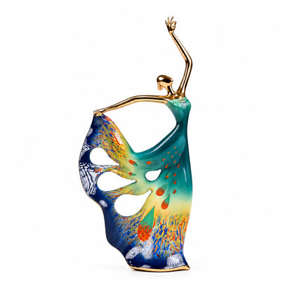 Handcrafted Brass Dancing Girl Sculpture 