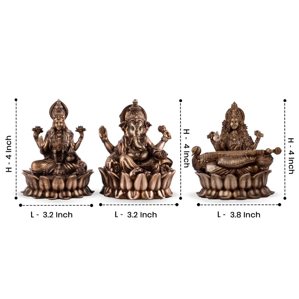 Mahalakshmi Ganapati Saraswati Murti (lotus) theartarium