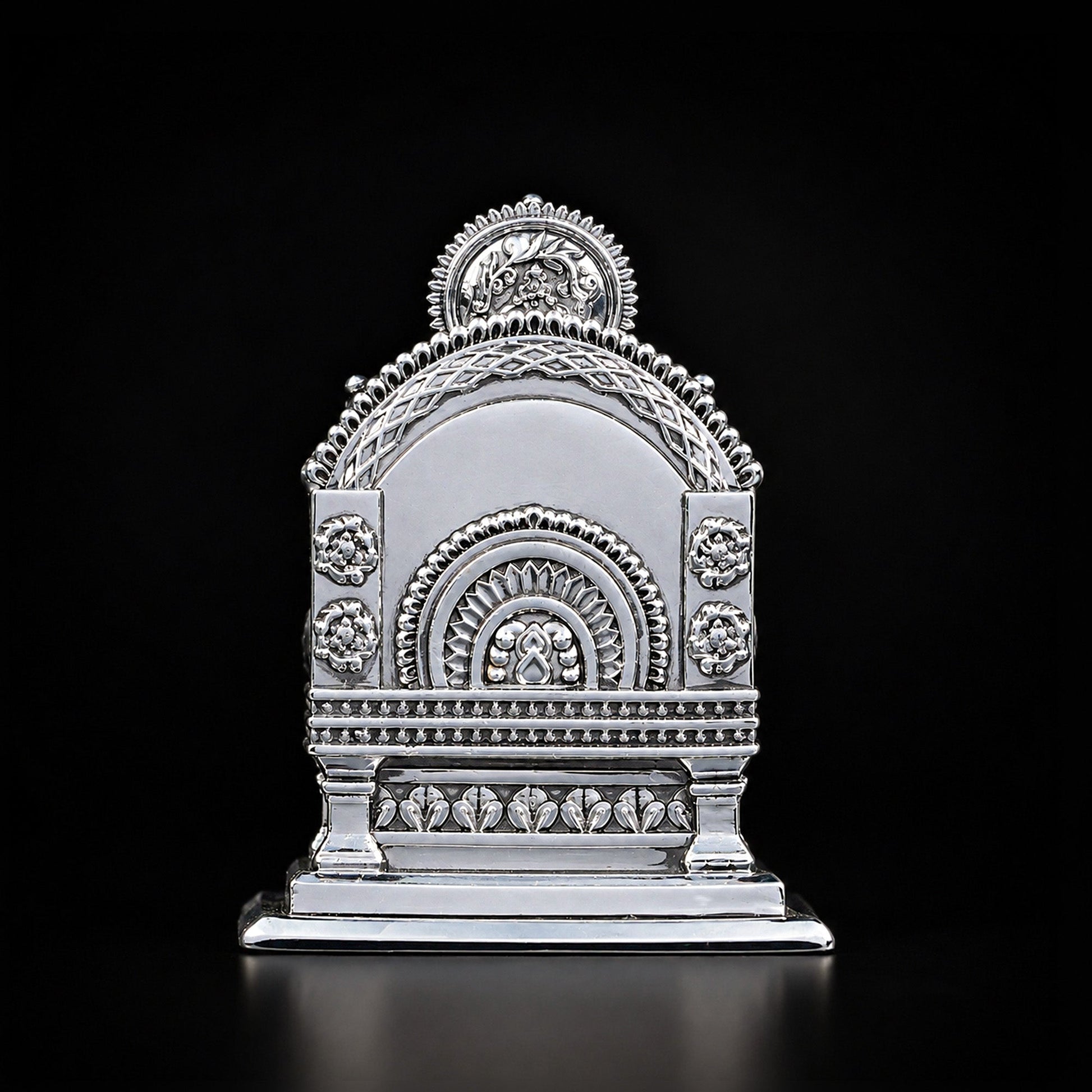 Lalitasana Ganesha Silver Plated Idol 