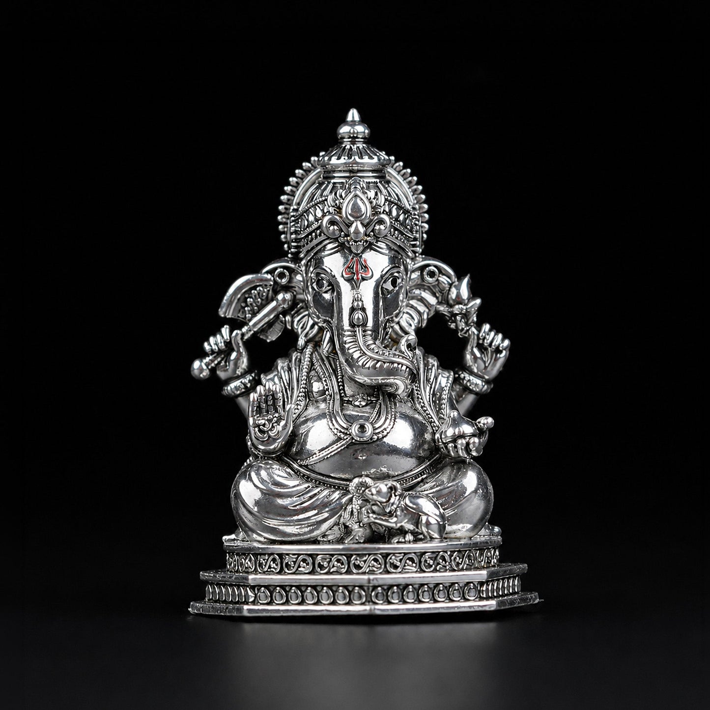 Divine Ganesha Silver Plated Idol 