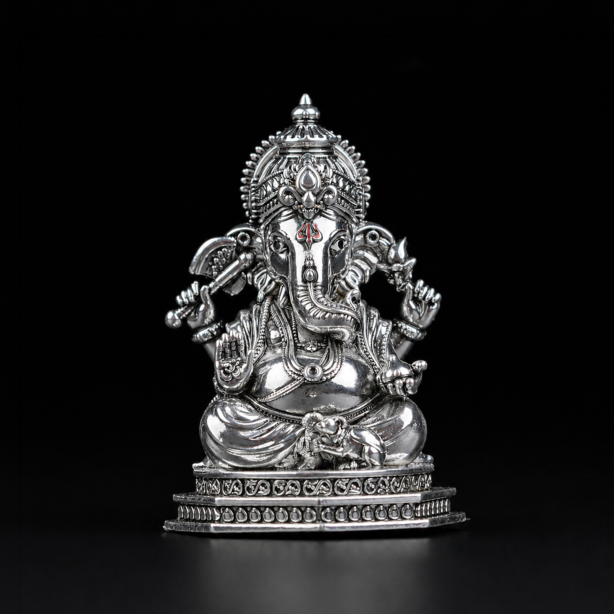 Divine Ganesha Silver Plated Idol 