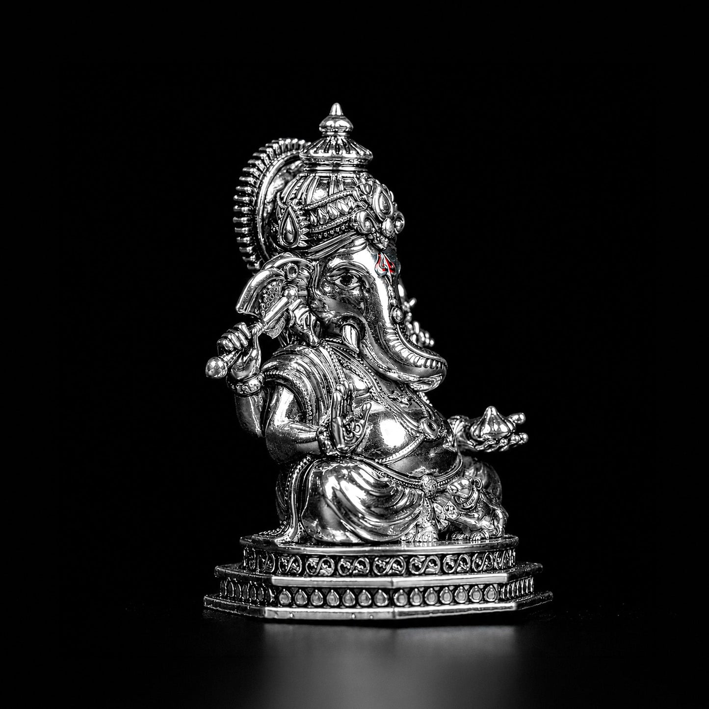 Divine Ganesha Silver Plated Idol 