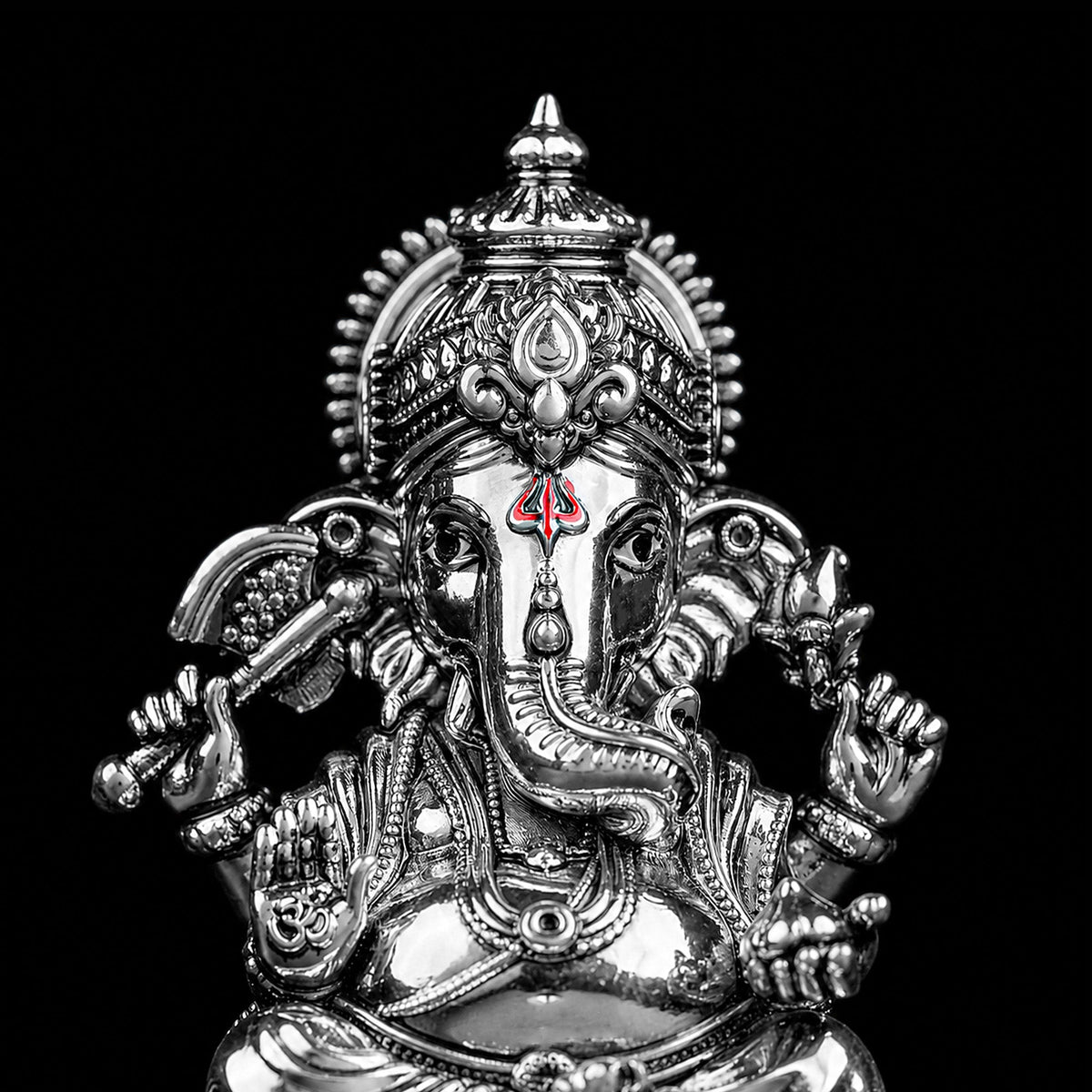 Divine Ganesha Silver Plated Idol 