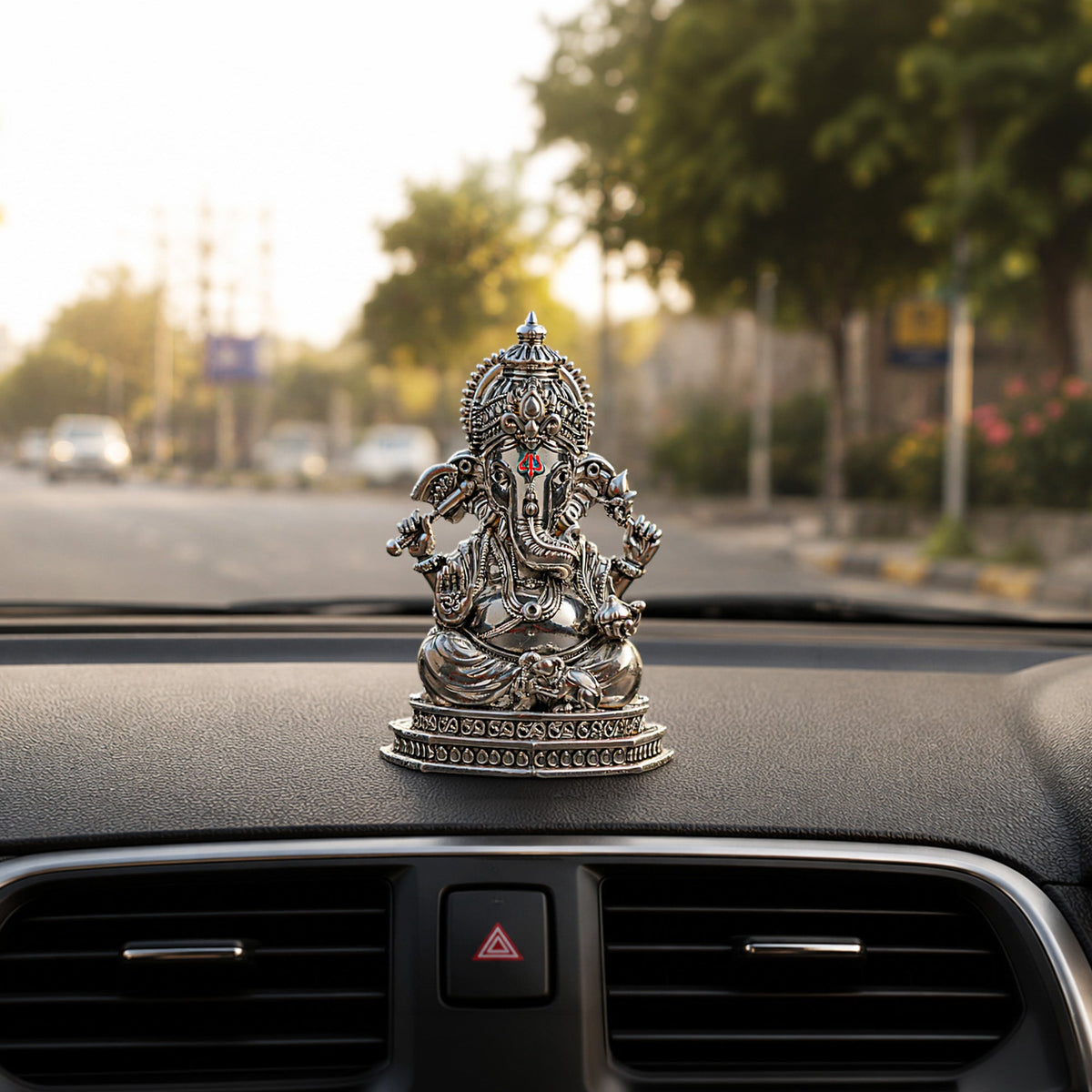Divine Ganesha Silver Plated Idol 