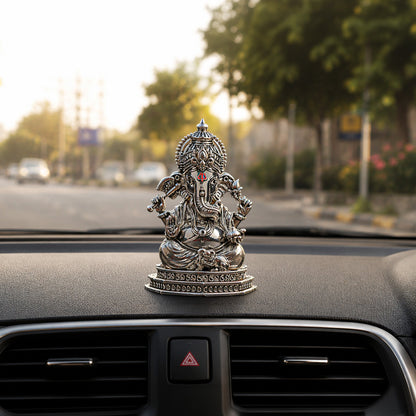 Divine Ganesha Silver Plated Idol 