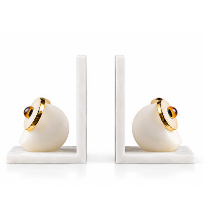 Imperial Alabaster Owl Crystal Bookend 