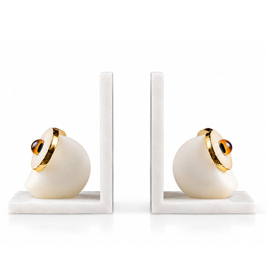 Imperial Alabaster Owl Crystal Bookend 