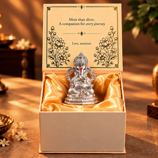 Mangal Ganesh Pure Silver Idol(Hollow) with Premium Packaging 