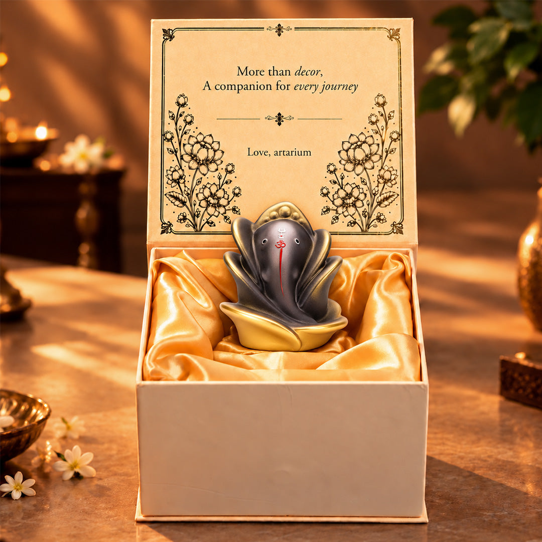 Rose Ganesha Idol With Premium Packaging 