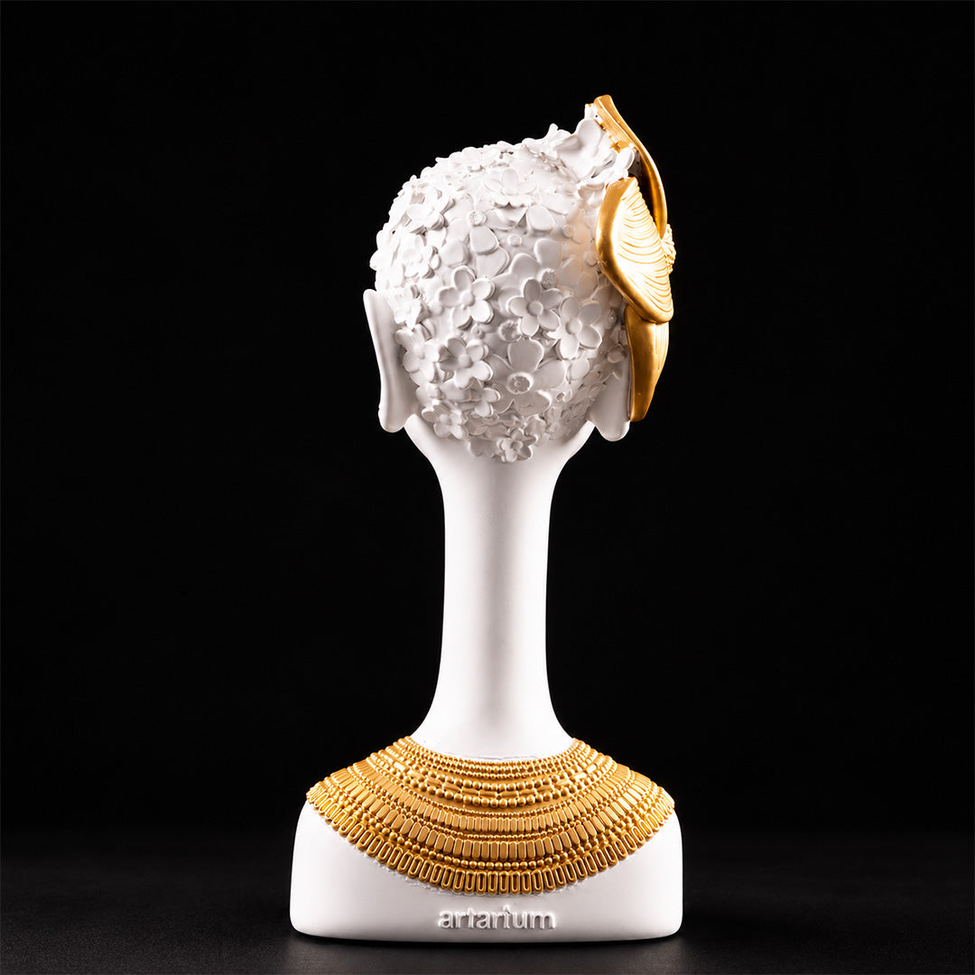 African Lady white Bust Sculpture 