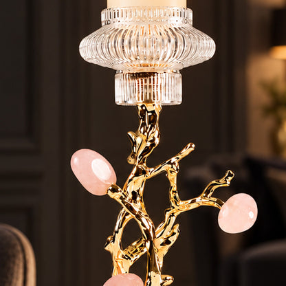 Zinc Alloy Tree Shape Crystal Candle Holder 
