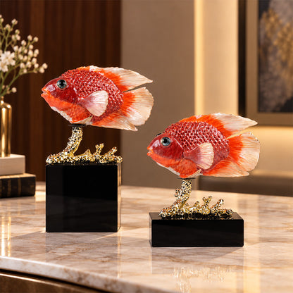 Saffron Crystal & Alloy Goldfish 