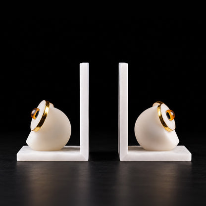 Imperial Alabaster Owl Crystal Bookend 