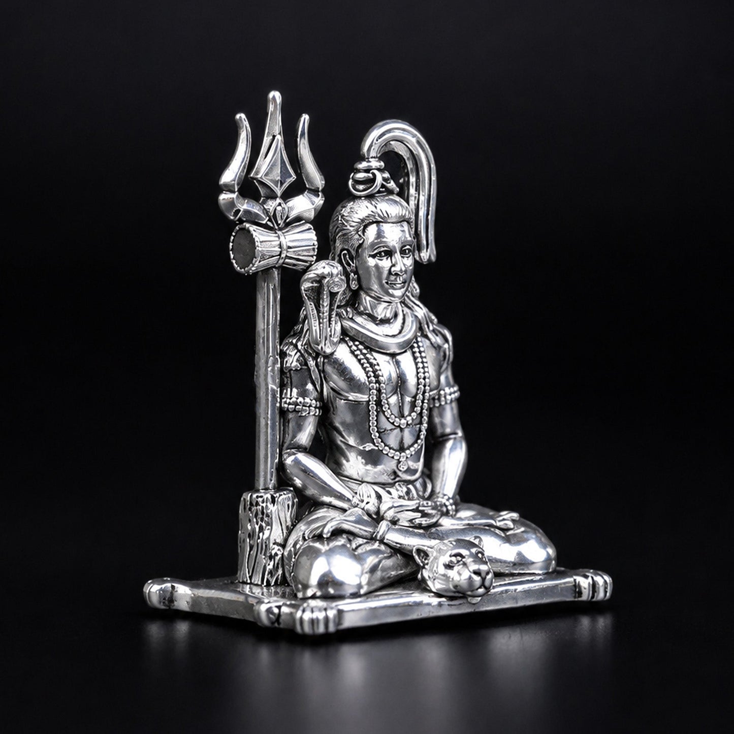 Meditating Lord Shiva Silver Plated 