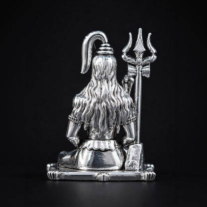 Meditating Lord Shiva Silver Plated 