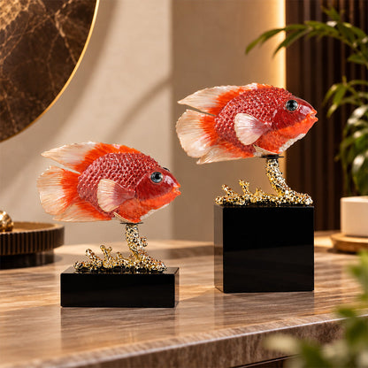 Saffron Crystal & Alloy Goldfish 