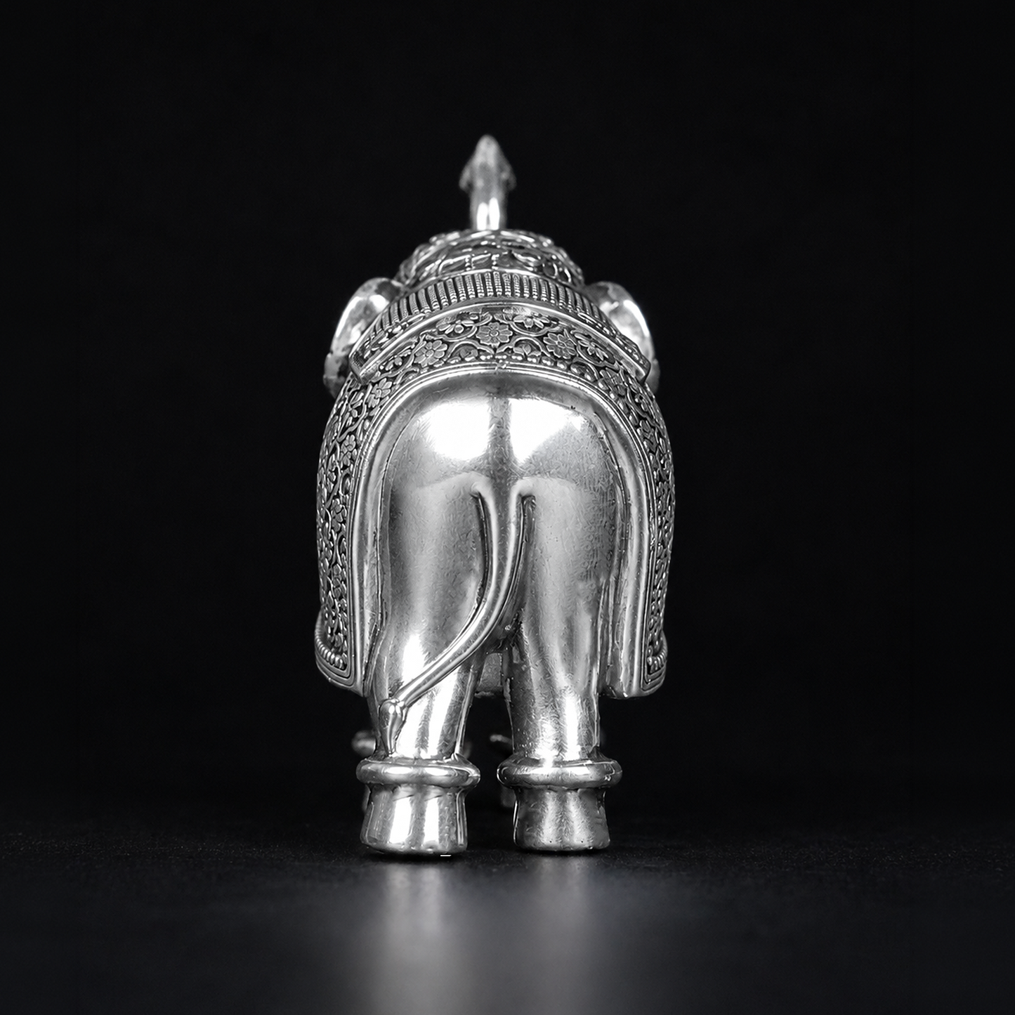 Antique Royal Elephant Pair Silver Plated 