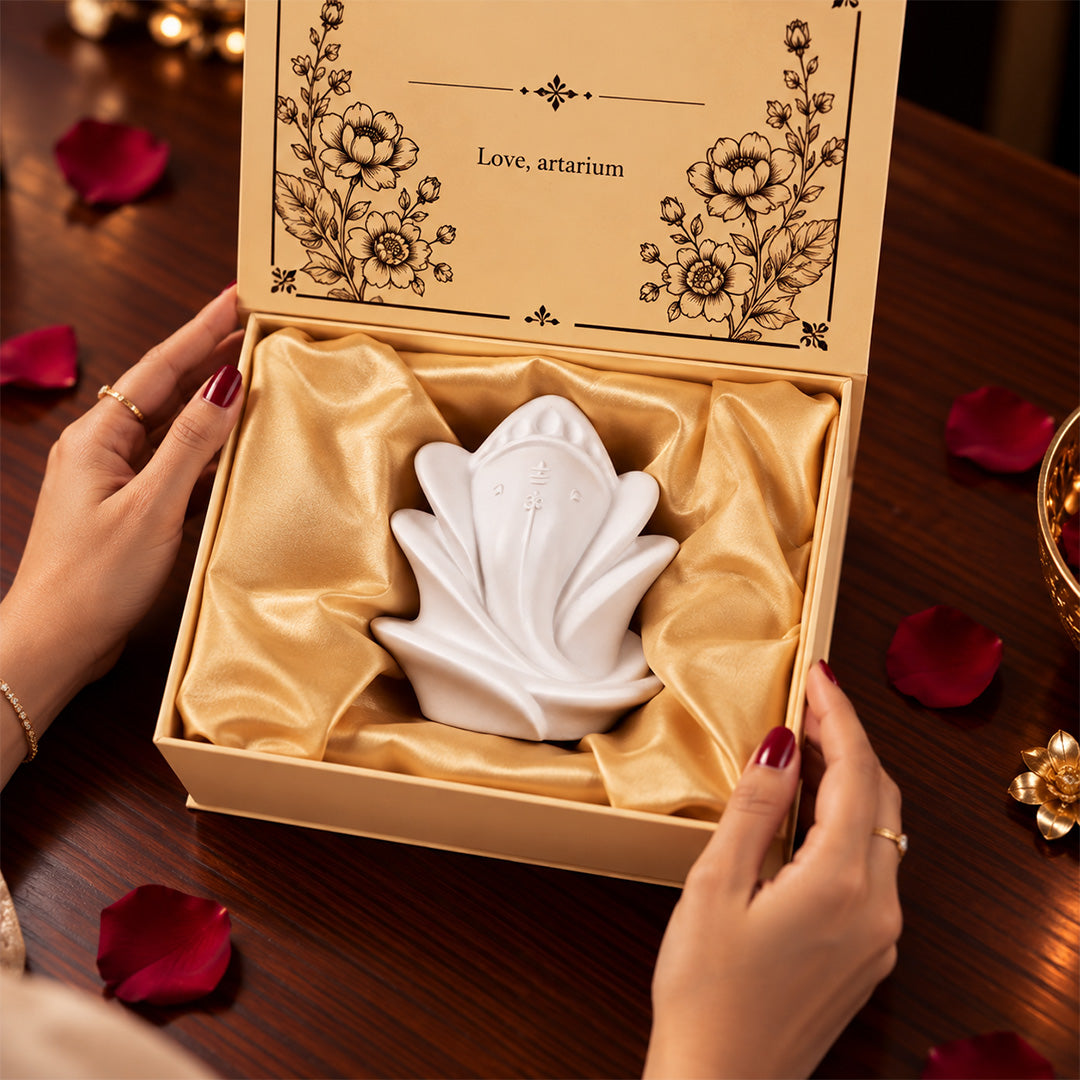 Rose Ganesha Idol With Premium Packaging 