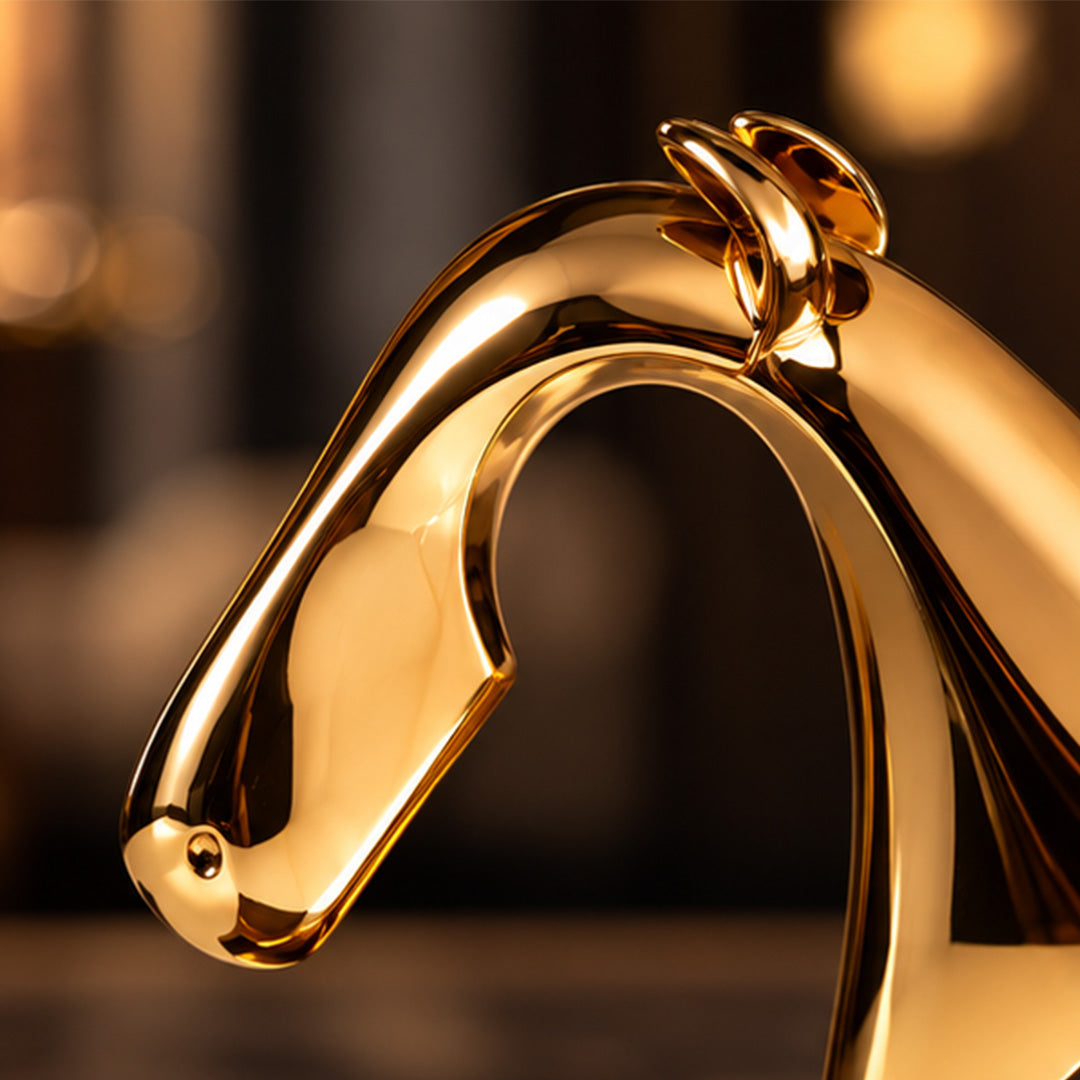 Gold Horse Head Brass Bookends 